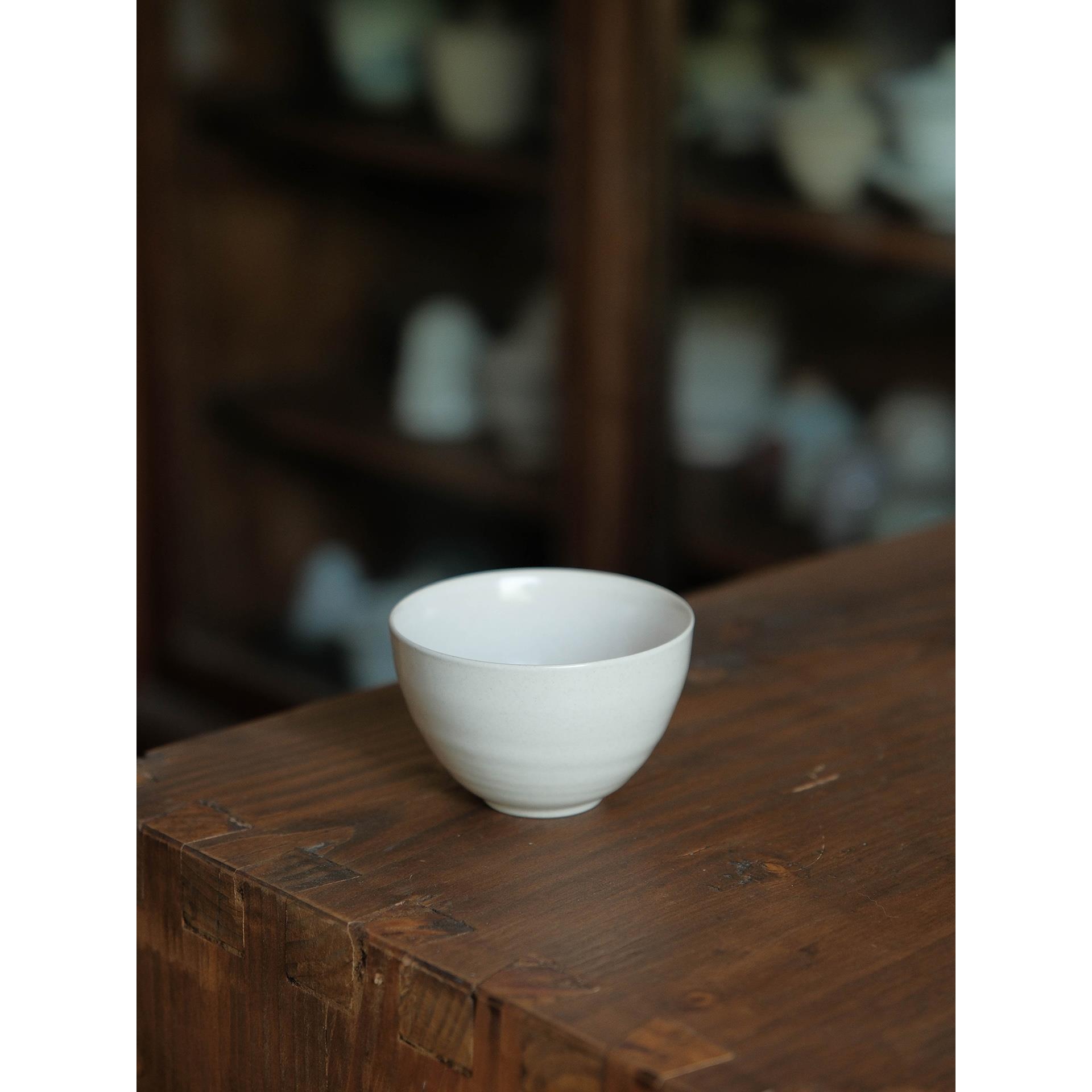 叶谭 隐山堂中式米浆大斗笠杯大容量百搭文人品茗杯满水130毫升