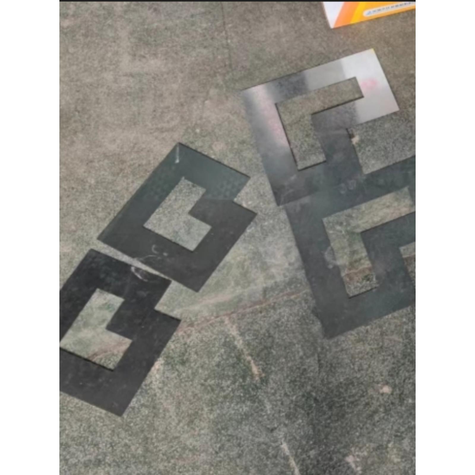 地面画划直线停车位L角T角金属镂空刷喷漆模板停车位编号三米箭头