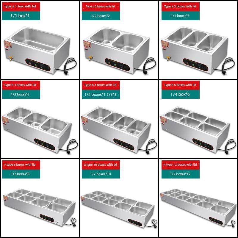 商业快餐保温桌加热温控不锈钢桌面保温餐销售桌食堂自助热菜烹饪