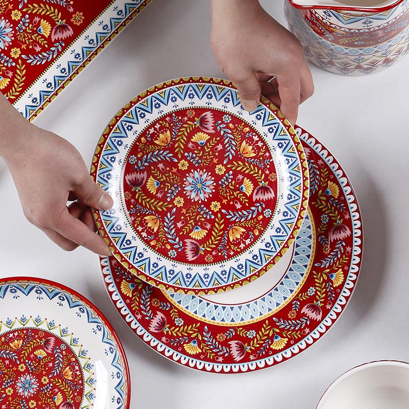 OMK 创意陶瓷盘子中东风格个性餐盘2025年新款家用深汤盘米饭碗
