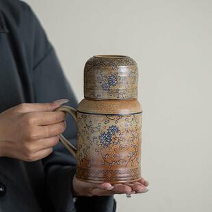 蕴华堂敦煌文创小暖壶复古家用大容量养身焖茶壶陶瓷泡茶壶带茶杯