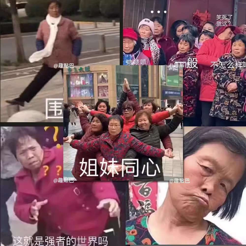 50张搞笑大妈表情包贴纸学生文具防水装饰手机水杯行李箱电脑贴画