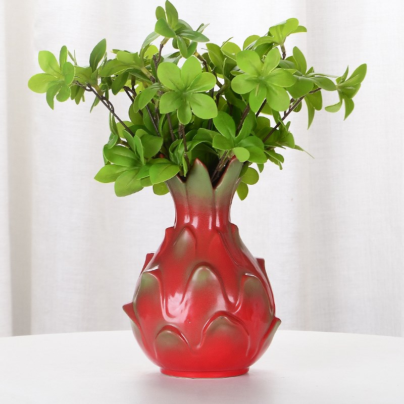 速发红红火火花瓶摆件客厅桌面插花花器新房客厅玄关花桌面装饰品