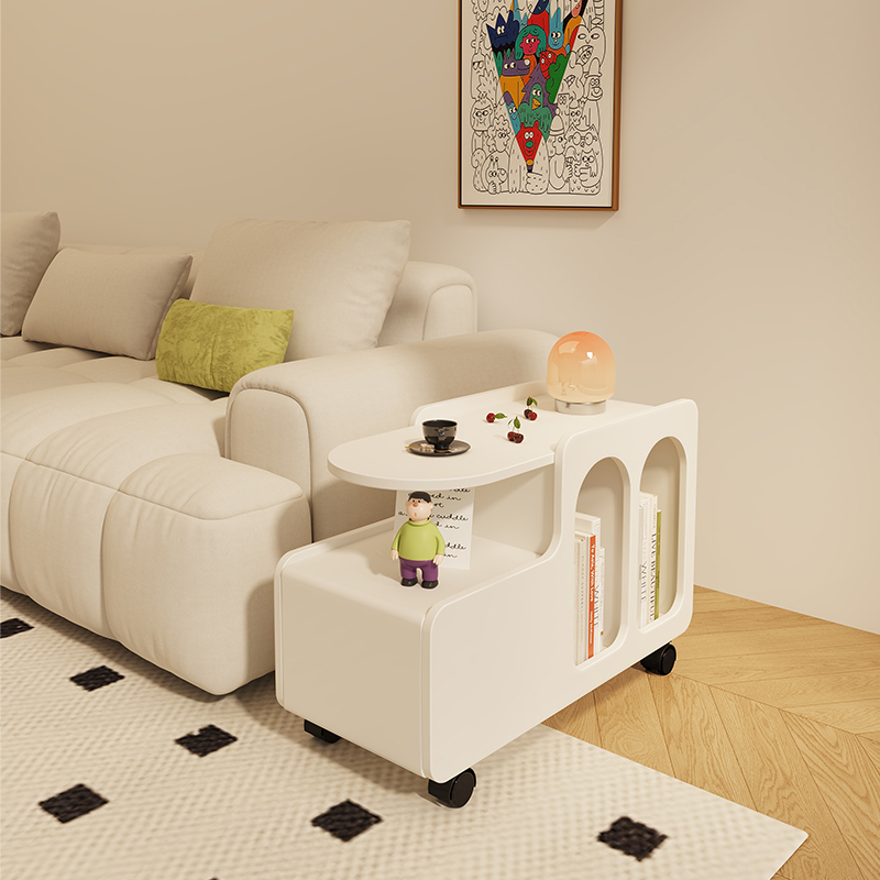 速发子发侧边柜轻奢高级感移动茶几床头小带沙奶油风边几客厅推车