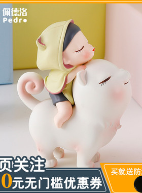 速发可米生活白夜童话猫将军汽节载装饰小摆件创意人情车送闺蜜日