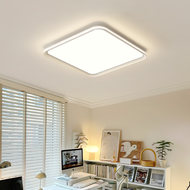 速发简约高级感大气卧卧房书房间灯极简奶油风护眼家用主室吸顶灯