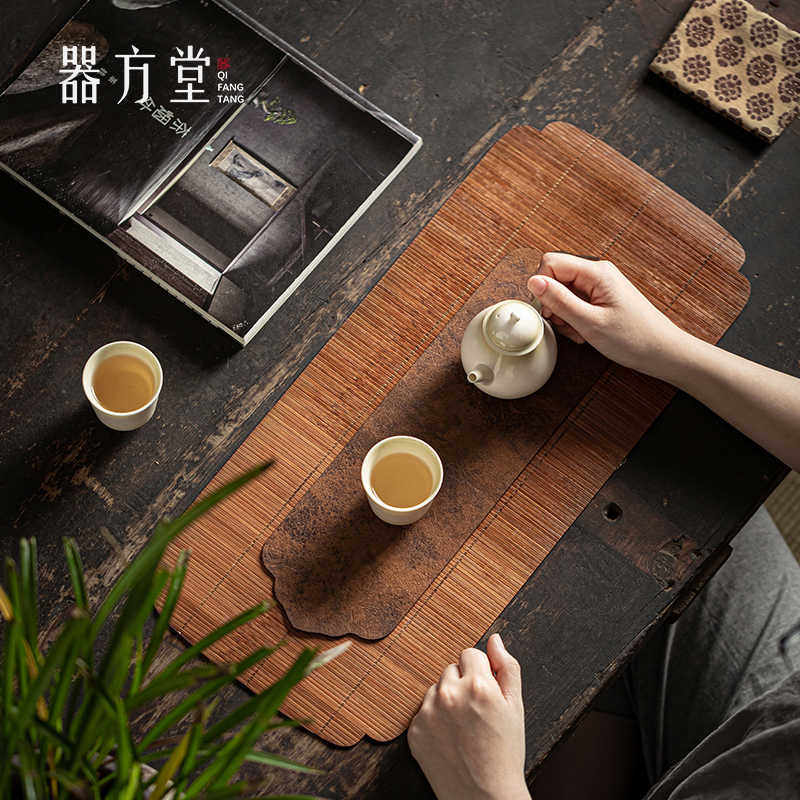 竹编茶席垫子小号桌旗防水桌布中式隔热垫禅意茶垫干泡茶具配件