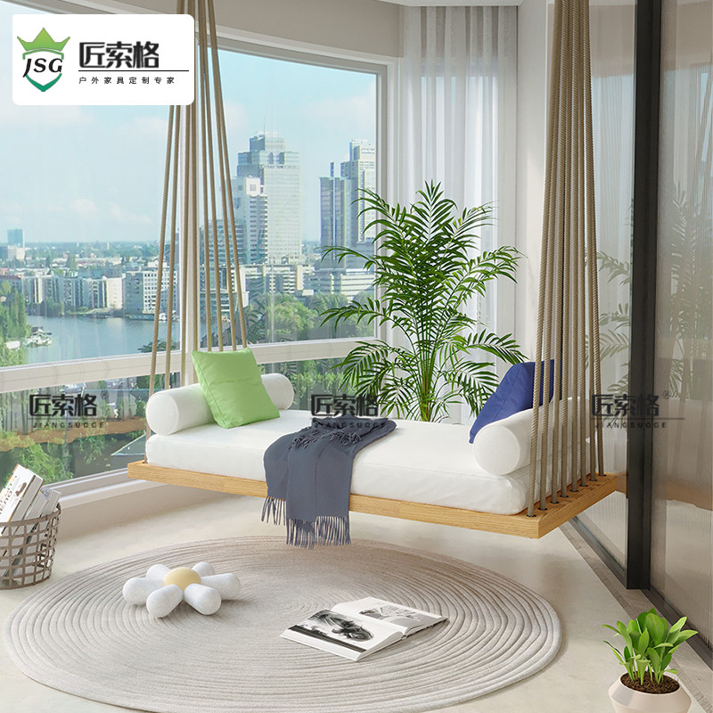 吊椅阳台家用室内秋千吊篮实木秋千户外荡秋千椅懒人家用休闲吊床