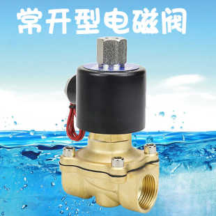 2K200全铜常开电磁阀220v控制水阀DC24V2分4分6分1寸单向阀DN20