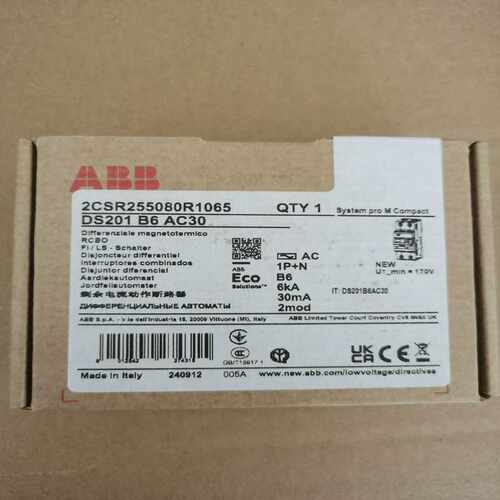 议~ABB电磁式剩余电流动作断路器 DS201 B6 AC3