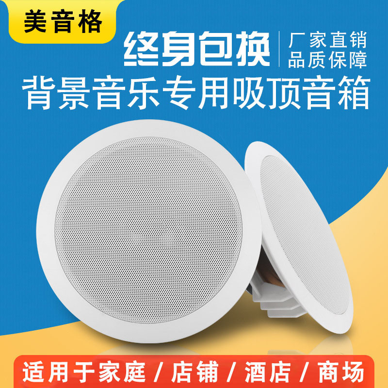 吸顶音箱吊顶壁挂广播同轴喇叭套装音响嵌入式音柱户外防水扬声器