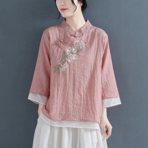 古韵中华高端太极服女春秋服装夏天新款亚麻棉麻太极拳练功服苎麻
