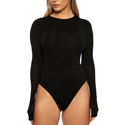 Fashion T-shirt Bodysuit Women's Long Sleeve Bodysuit Crew