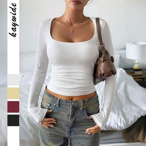 Womens Elegant Square Neck Top Stylish Fashion Design for