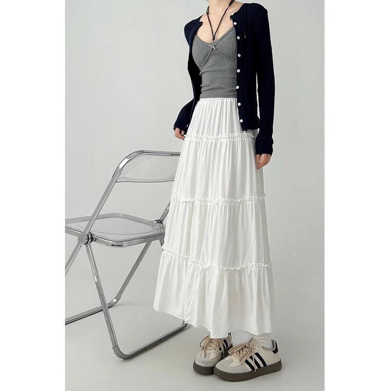Women's Y2K Long Skirts Floral Print/Solid Color Elastic图片