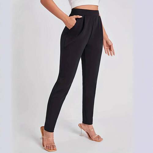 Elegant Aesthetic Women's High-Waisted Slim-Fitted Conical