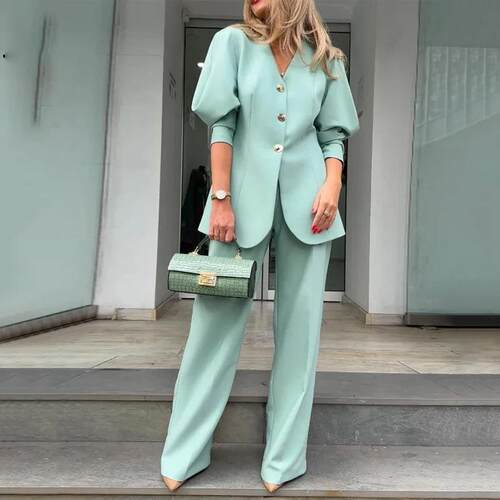Elegant Suit Set Autumn Fashion Long Sleeve Jacket and
