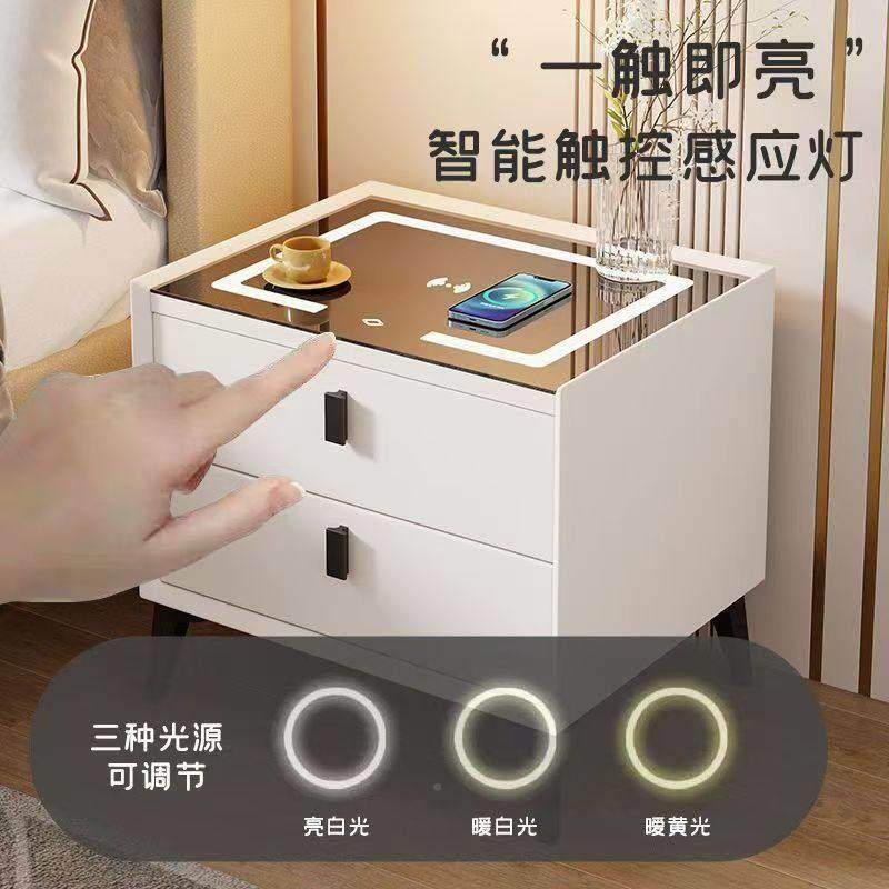 智床柜现代头简感约多功能卧室床边柜子轻奢高级储物柜无能HKB线,住宅家具,智能床头柜,淘宝优惠券,粉丝福利购,淘宝优惠卷