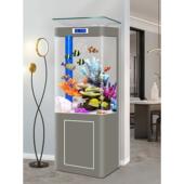 202滤5新型智能鱼缸客厅家用弯中过型立式 DOU热一体式 底部金鱼缸