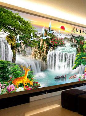 H1155线绣十字绣2025新款客绣厅幅迎客松风景山水刺绣手工大简约