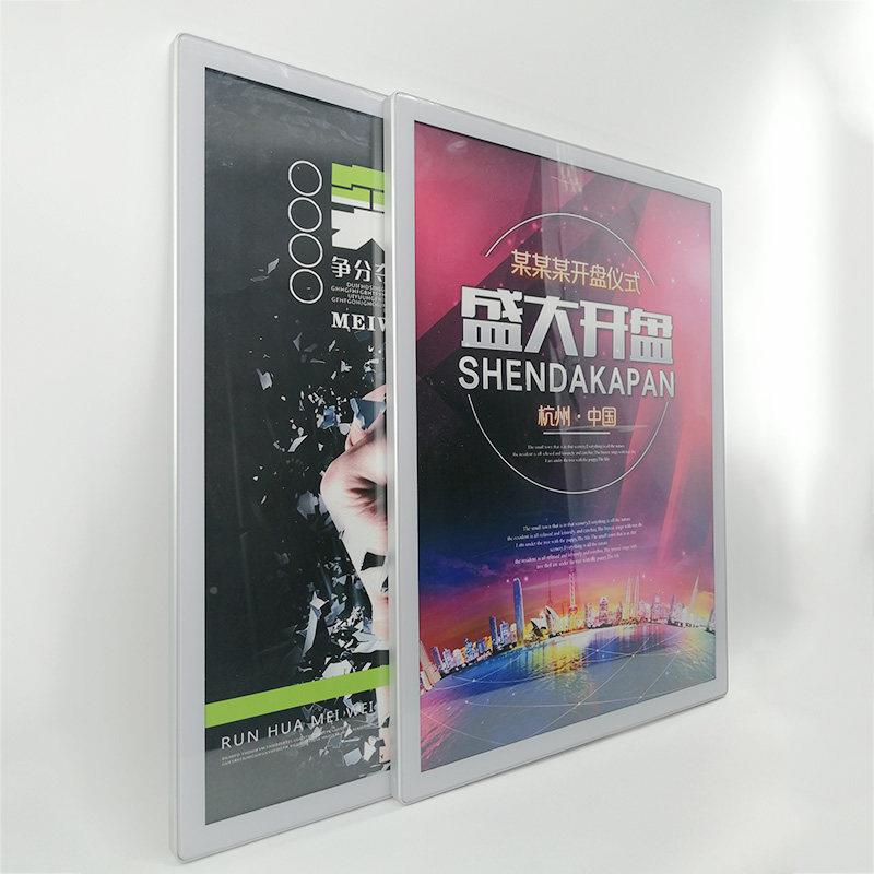 新款电梯传媒画 画框挂墙展板铝合圆角海报框金分60x80cm众框电梯