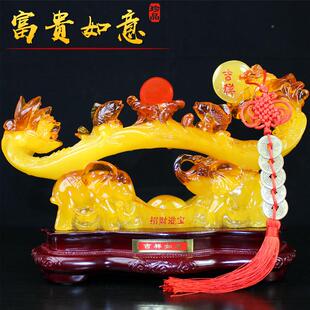 玉如视意摆件招工财客酒厅摆设办公室桌电柜玄关富贵如意卧室书房