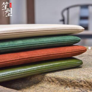 椅◆档高定◆新中式高双面真皮椅垫红木俱磨毛坐家垫圈沙发垫定制