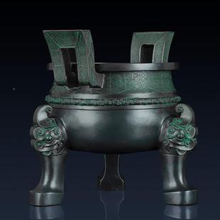 QVA采购产饰纯品黄铜大鼎装品家庭办公室铜三脚架装饰厅香客炉三