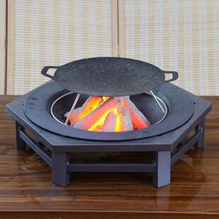 加加大厚火盆铸铁耐烧木CKQ盆分体碳炉烤农村家用户外烧烤肉取暖