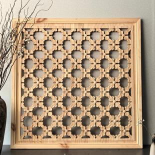 中古风实木花定窗挂件中式复古东雕阳木雕制宋氏花美123学侘寂风