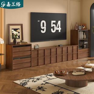 中古风实木电视落地柜卡9D132门斗柜组骨骼线电合视边柜储物子9D1