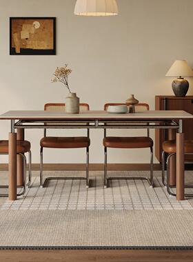 包CZ-2602豪斯实木餐桌长方形家用小户餐型2026新中古板风高端洞