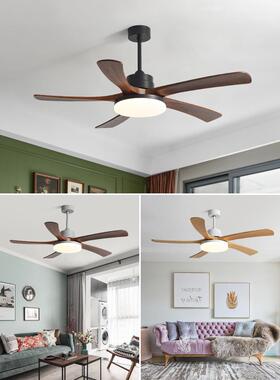 餐60寸大风力实木吊扇ADH灯北家用厅客厅欧简约变频电吊顶带风扇