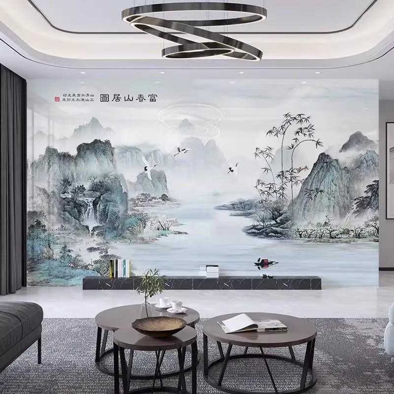 竹维电视背景纤墙木板客厅碳晶板集成墙板饰面新中式护墙木PTI板