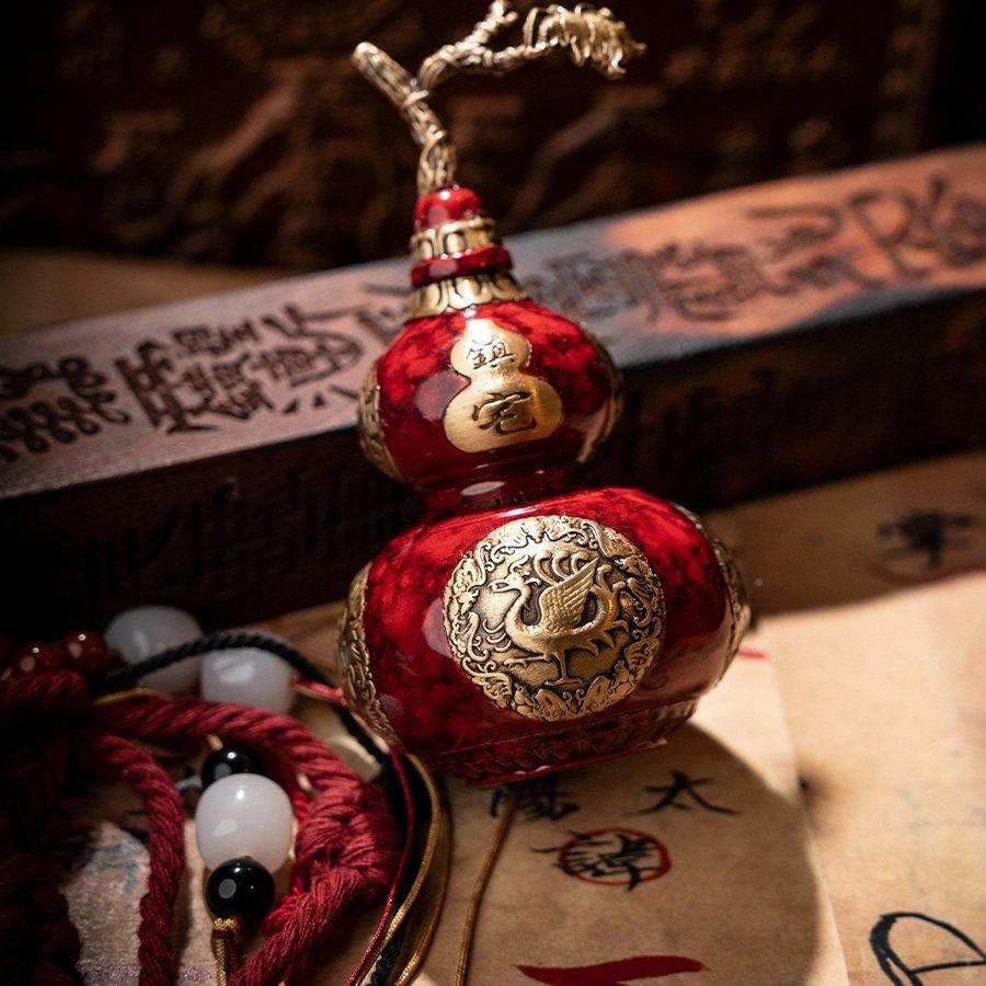 虎山法物水纯黄铜葫芦四兽开口葫DWG芦风龙镇宅客神厅玄关装饰摆