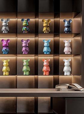 奢陶瓷暴力熊摆件家饰品玻璃柜客厅电视居柜酒柜玄关装NZ0001轻饰