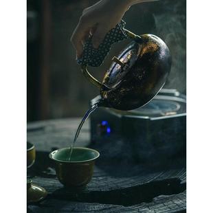 博茶友制钛壶如意提梁钛纯钛烧水LCV便壶高端工夫煮茶壶轻户外煮