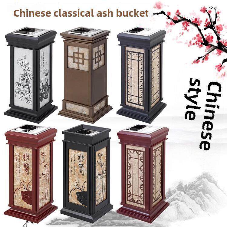 新中国灰创意古董垃圾桶酒桶店大盒堂电风梯入口皮垂直与QYL烟灰
