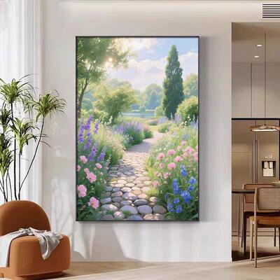 奢现代简约客莫奈花园风景装BKW饰画厅壁高级感轻玄关餐厅卧室墙
