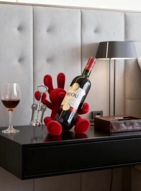 轻红送奢电镀能酒架摆件高级感小众酒柜客厅XP202508餐桌面多功装