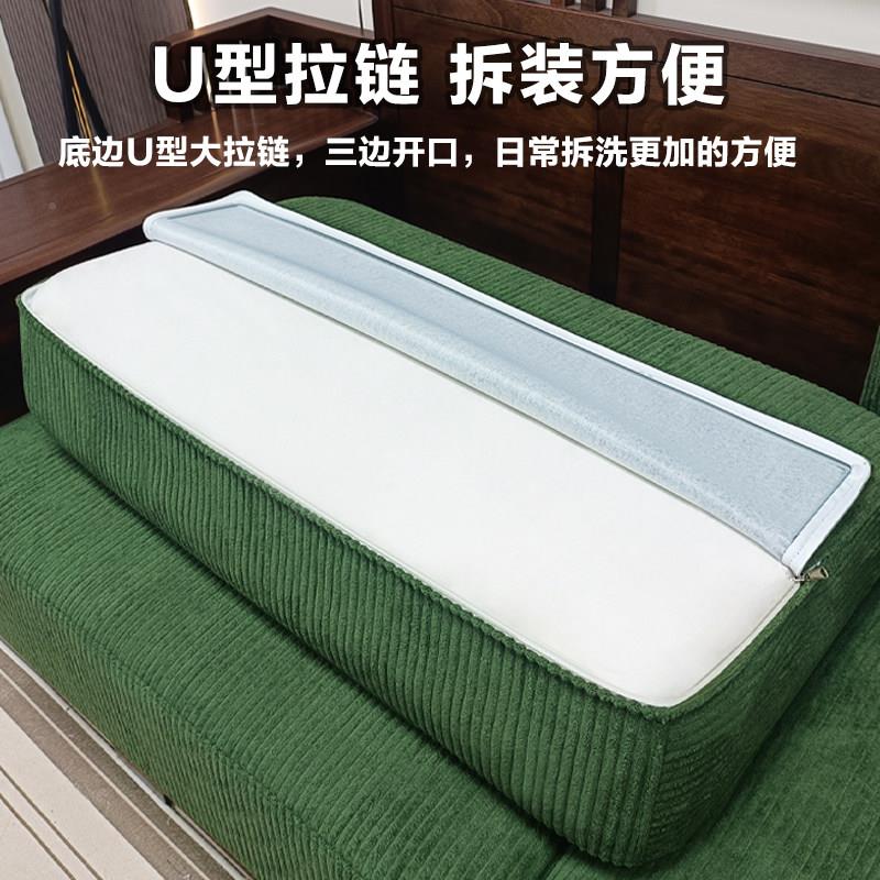 灯芯艺QOC绒沙发套罩定做全包保护套式中布通用坐垫发实木沙笠套