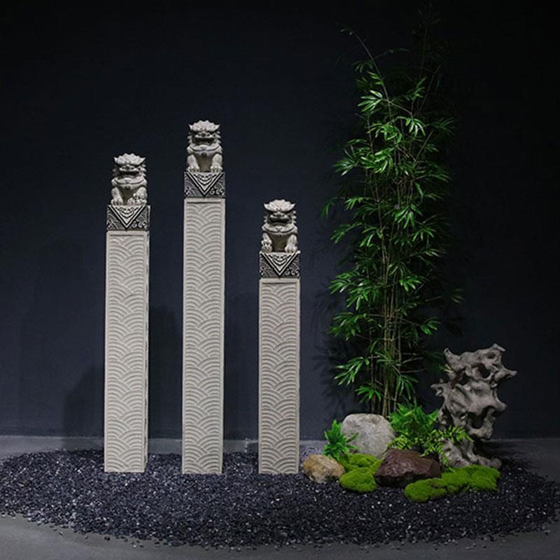 覆怀旧拴马柱办室门麟口公玄关一帆风顺庭院装饰造景狮子古貔貅麒
