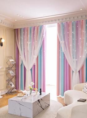 202新款儿童红房帘间网by113女孩遮光客厅飘窗窗5女生卧室爆款绍