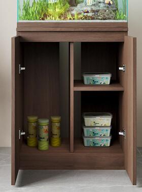 缸FFQ底柜木胡桃色实立式水族箱支架落地收纳柜用鱼缸鱼承重家架