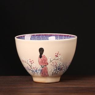 单杯女 熹言手绘窑变陶瓷茶具主人杯女士功夫茶杯个人专用杯子中式