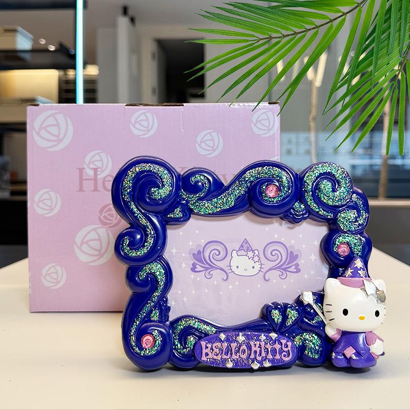 卡通三丽鸥hello kitty猫 魔法棒女孩礼物树脂相框工艺品桌面摆件