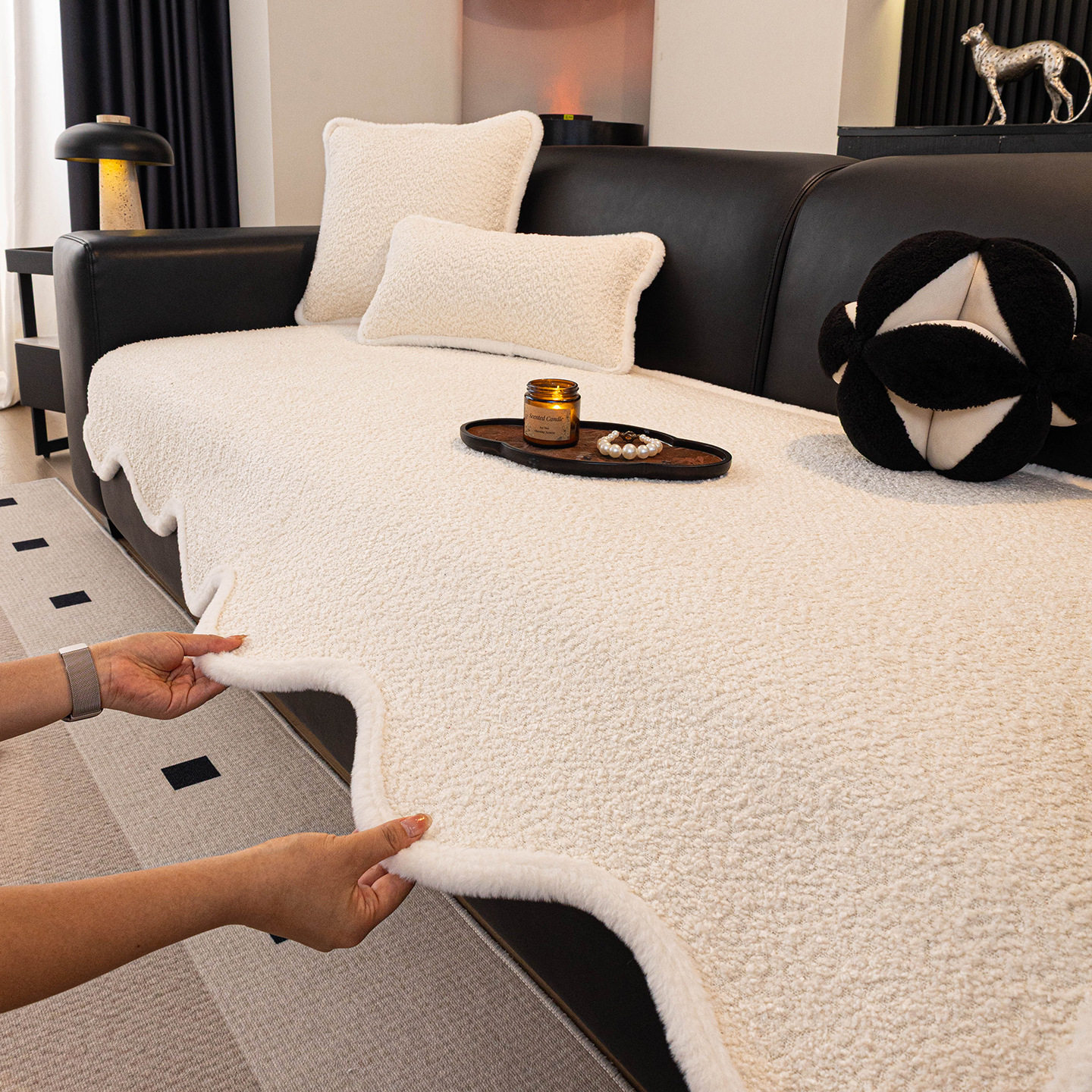 轻奢高级感沙发垫秋冬季加厚2026新款皮沙发专用坐垫固定防滑盖布,居家布艺,沙发垫,淘宝优惠券,粉丝福利购,淘宝优惠卷