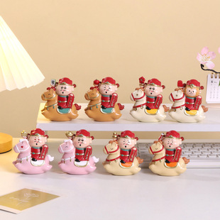 八骏赐福马上发财马年新品盲盒桌面摆件卡通文创马儿新年礼物礼品