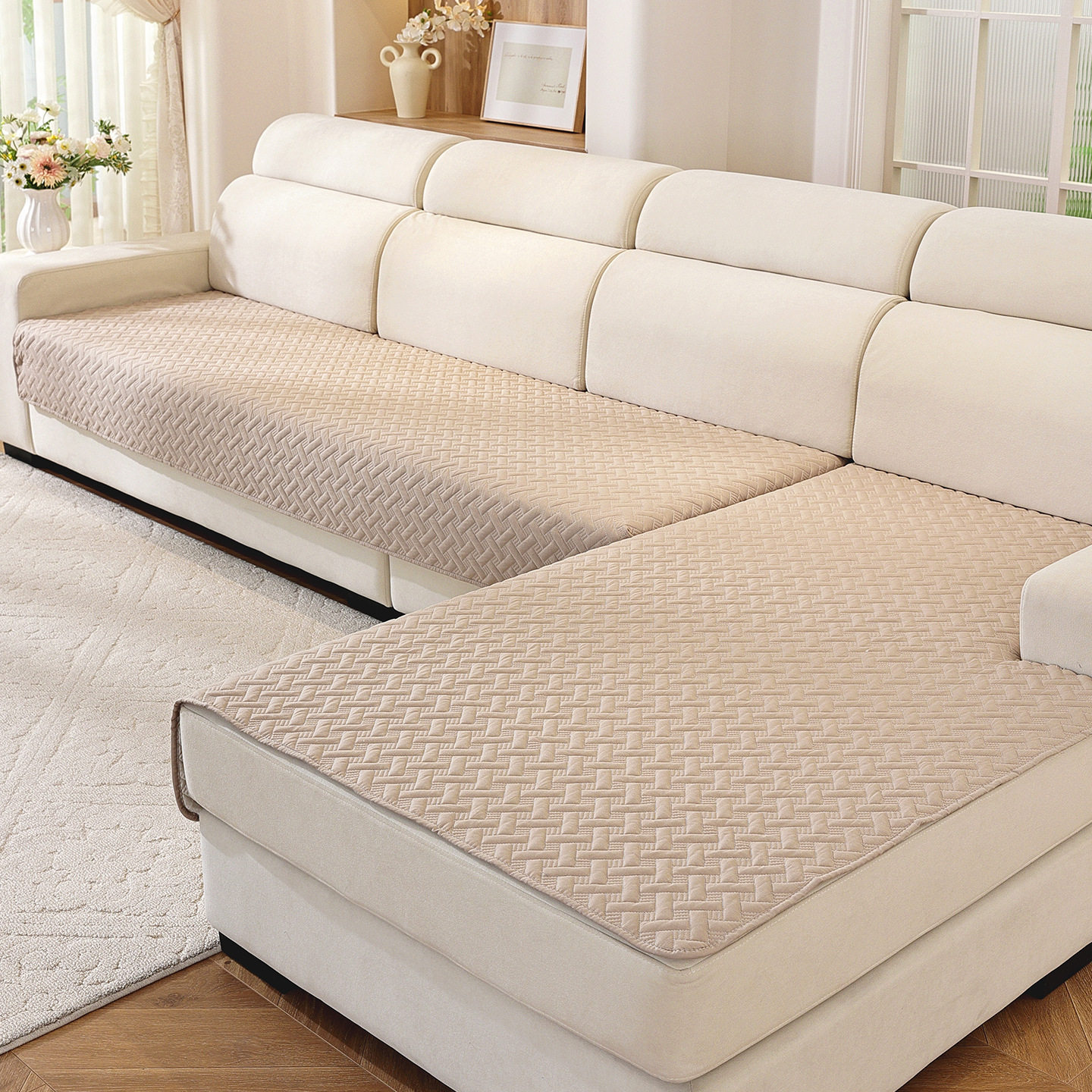 现代风加厚磨毛布沙发垫2026新款秋冬一片式防滑沙发罩套,居家布艺,沙发垫,淘宝优惠券,粉丝福利购,淘宝优惠卷