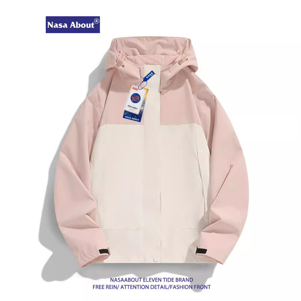 NASA户外冲锋衣男女款登山服防风防水春秋情侣薄款爬山潮流外套